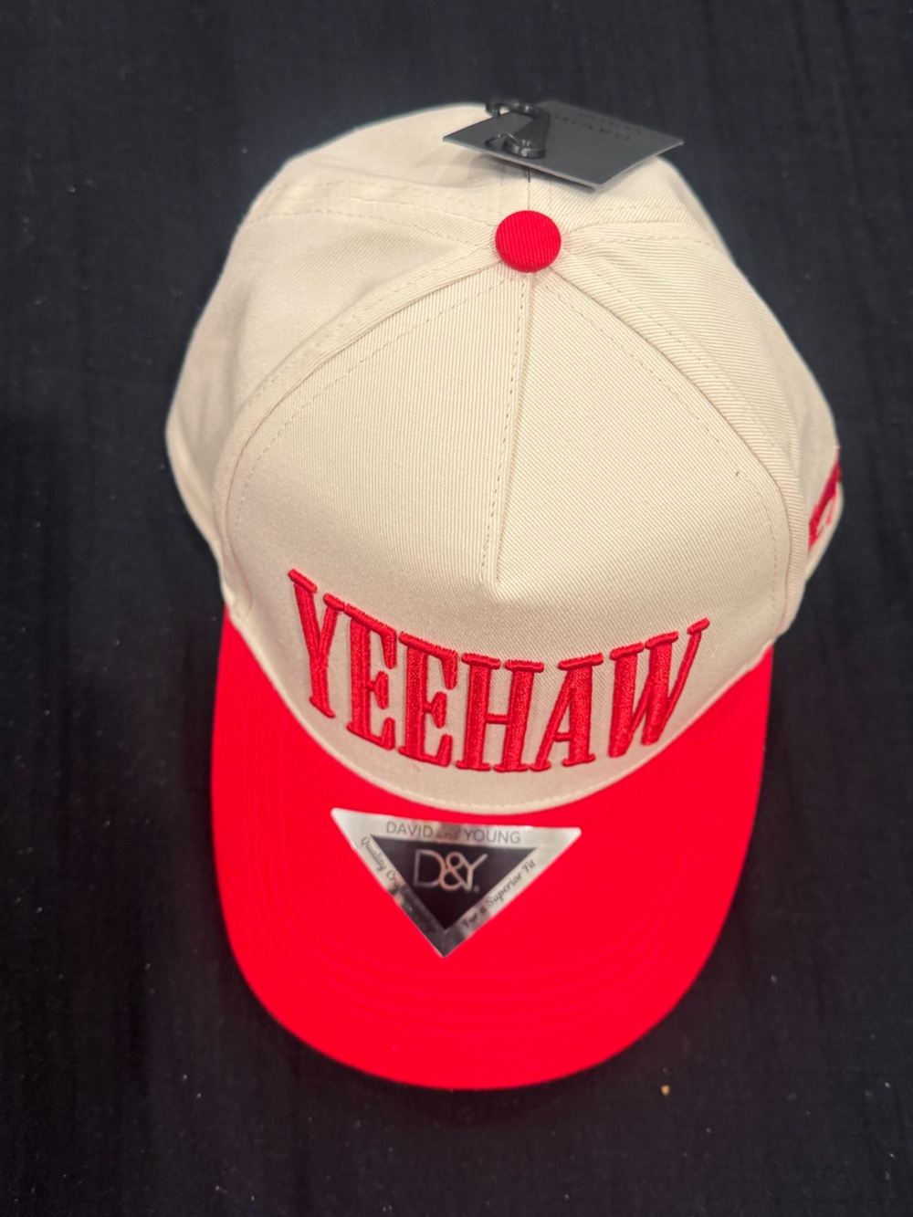 David & Young adjustable Baseball Cap w/ raised embroidered YEEHAW &red horse!